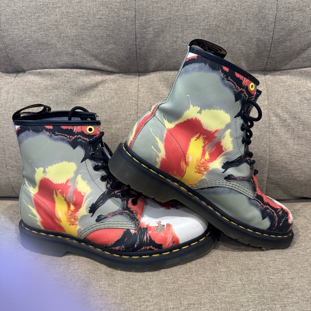 Dr Martens 1460 Tate ‘Volcanic Flare’ Leather Lace Up Boots Size 10 - Picture 6 of 13